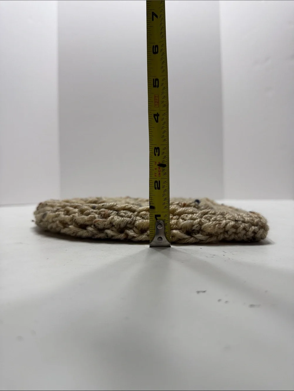 Speckled Beige Crochet Knit Beanie